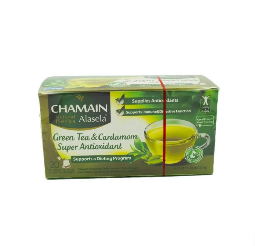 Чай натуральный ЗЕЛЕНЫЙ с КАРДАМОНОМ / пакетированный чай "Chamain" 36 ...