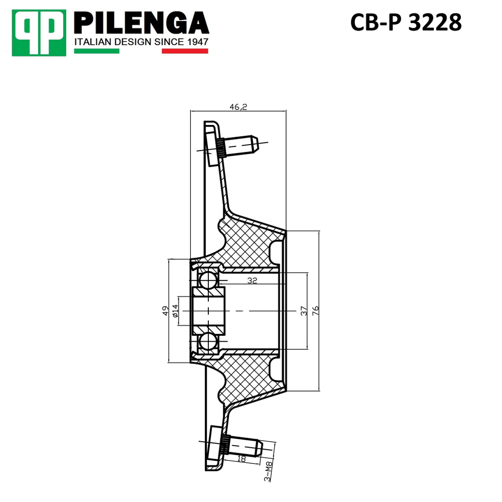 Pilenga Опора амортизатора, арт. CB-P 3228, 1 шт. #1