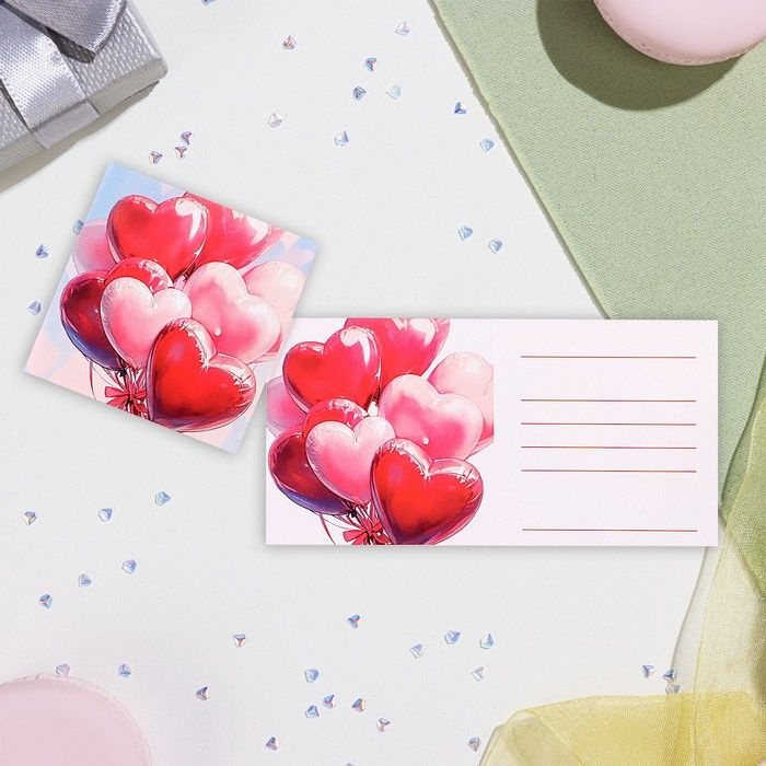 create reazy, Мини-открытка "Воздушные шары" 7,5х7,5 см, 10 штук ...