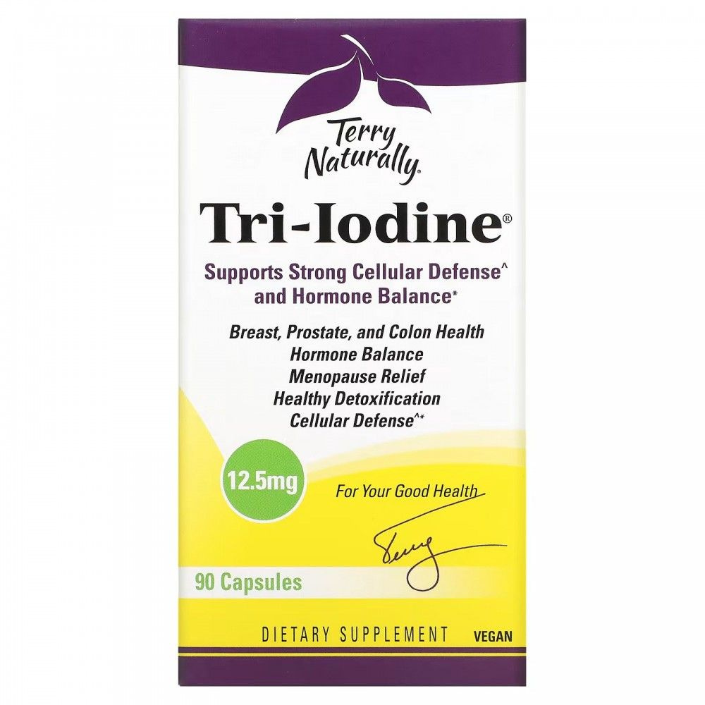 Terry Naturally, Tri-Iodine, 12,5 мг, 90 капсул #1