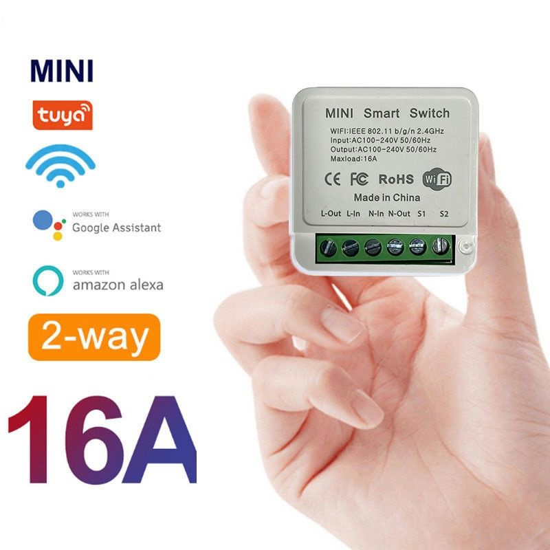 Контроллер Wi-Fi реле Tuya 16А для умного дома без монитора мощности, 2 ...