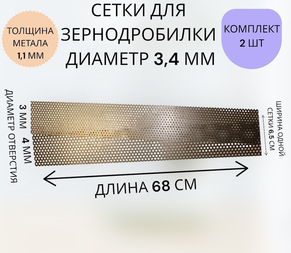 Сетки для зернодробилки (3 и 4мм). - купить с доставкой по выгодным ценам в  интернет-магазине OZON (797617803)