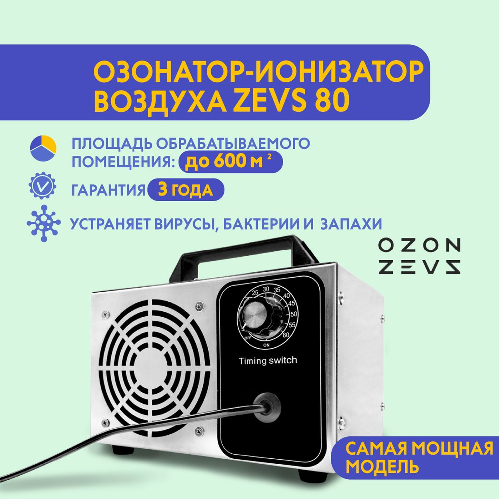 Очиститель воздуха OZON-ZEVS 80 производительность 80 грамм/час/,  ионизатор, серебристый - купить по выгодным ценам в интернет-магазине OZON  (1537889452)