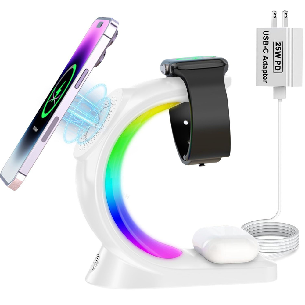 Беспроводная зарядка для iphone. Быстрая зарядка. Док станция . Magsafe ...