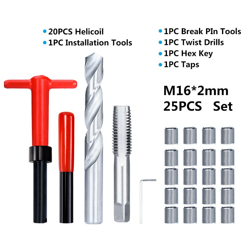 Набор для восстановления резьбы , М16х2мм, 25 предметов #1