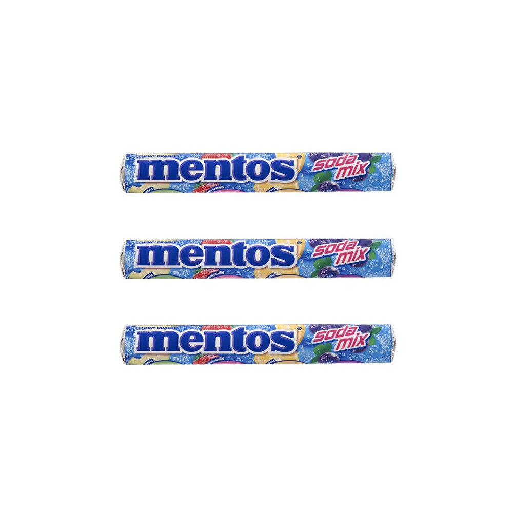Жевательные конфеты Mentos Roll Soda Mix, 3 шт. по 37 г #1