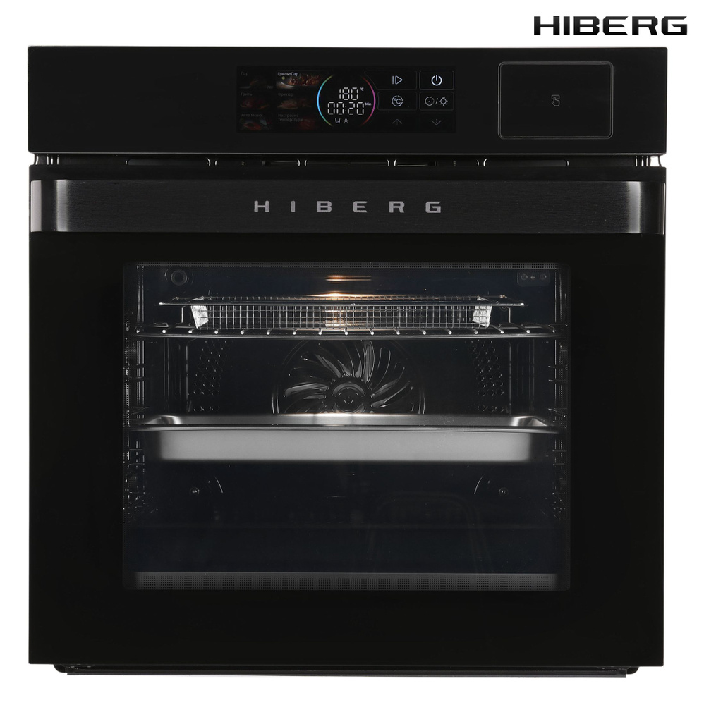 Электрический духовой шкаф HIBERG S-VM 6415 B SMART с фритюром и функцией  приготовления на пару