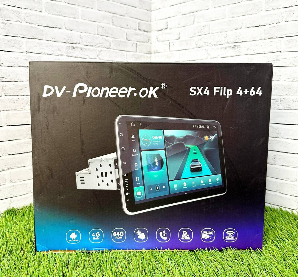 Автомагнитола DV Pioneer Ok SX4 Flip 4/64 гб Bluetooth AUX USB 10 дюймов