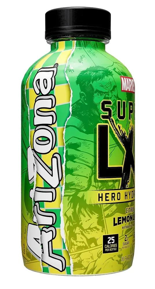 Холодный чай AriZona Marvel SUPER LXR лимон и лайм, 473 мл #1