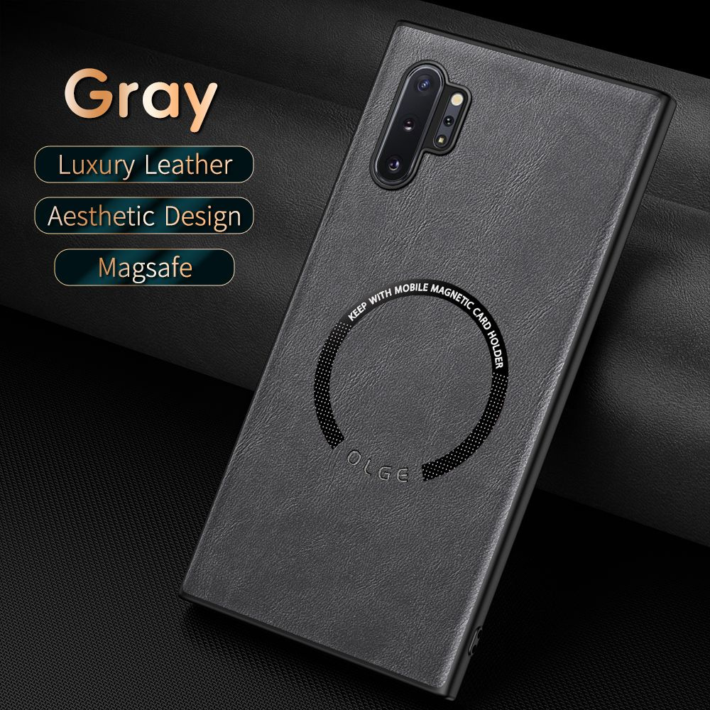 OLGE Роскошная кожаный MagSafe чехол для Samsung Galaxy Note 10