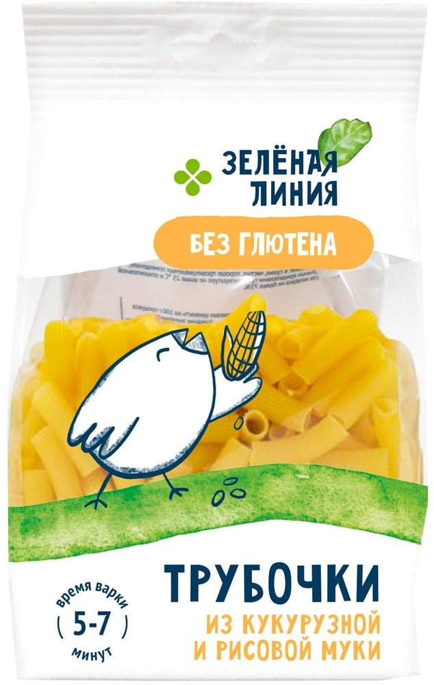 Макароны Зеленая Линия из рисовой и кукурузной муки Трубочки 250г ...