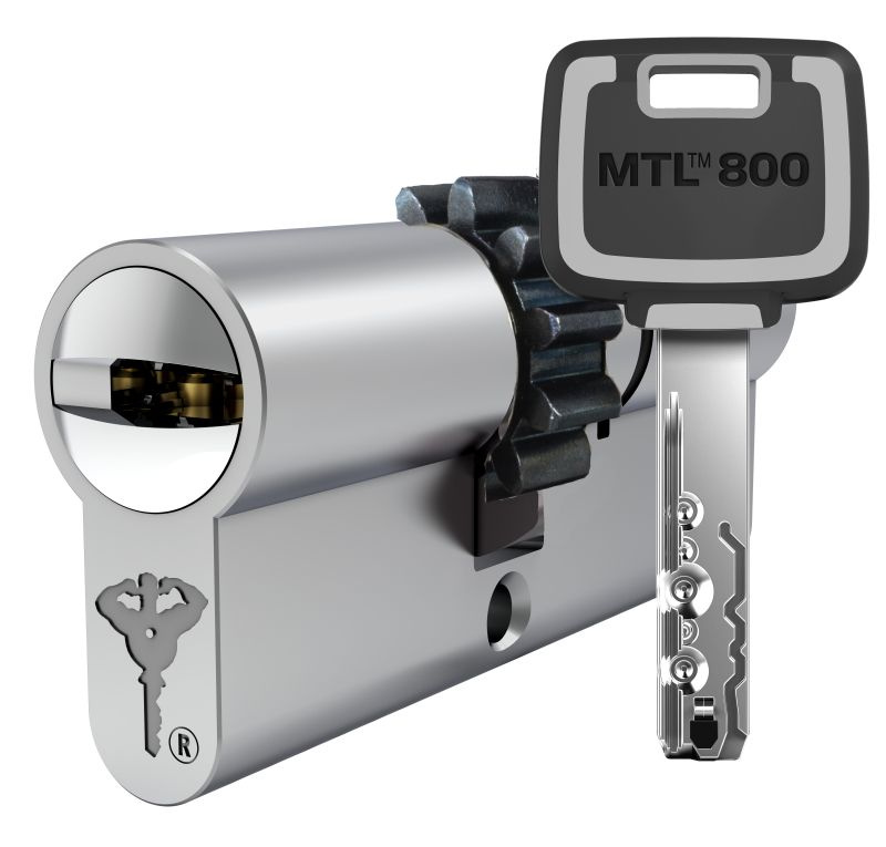 Цилиндр дверной Mul-T-Lock MTL 800(76мм 38*38) ключ-ключ, никель, шестеренка  #1