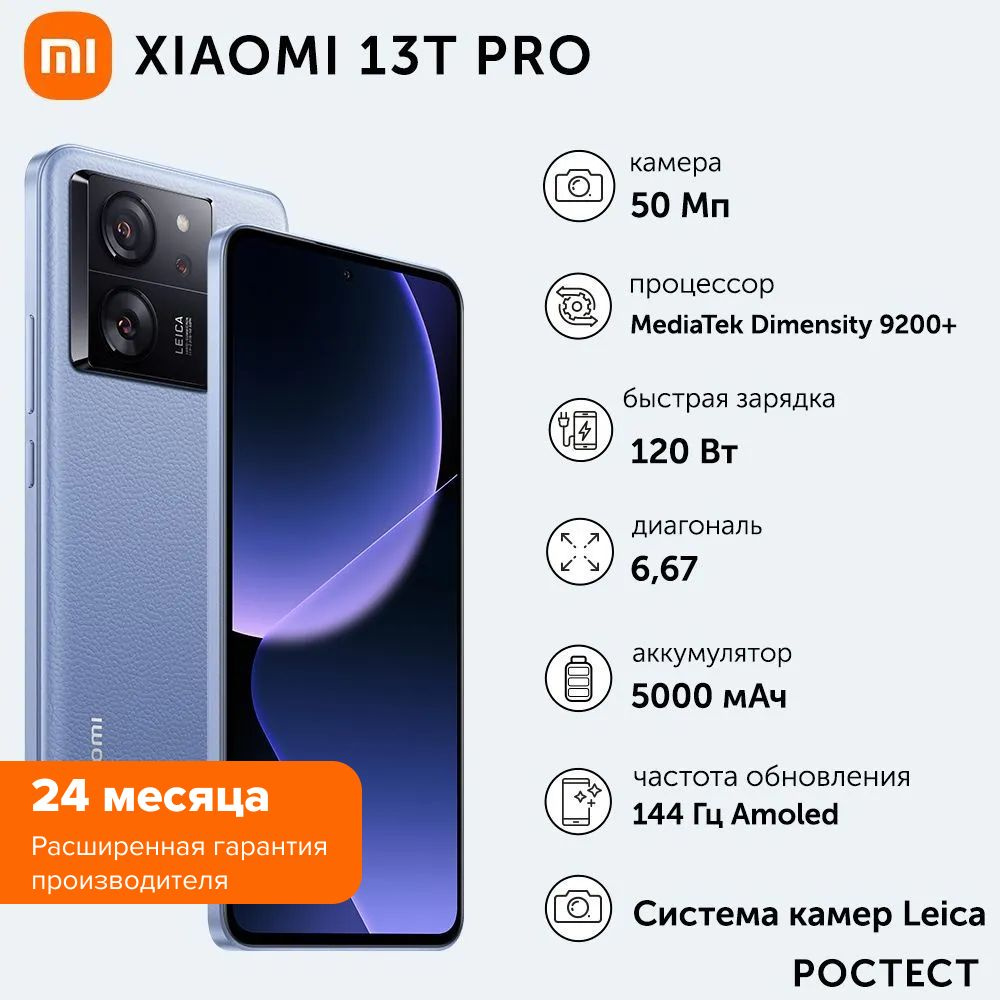 Xiaomi Смартфон 13T Pro 12/512 ГБ, голубой