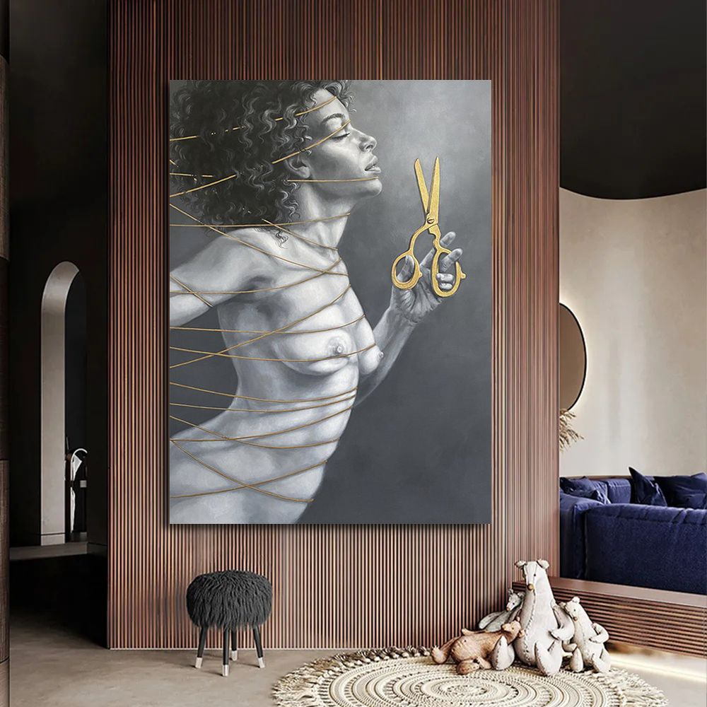 Картина с Богиней, девушка на холсте, абстракция, 50х70 см.  #1