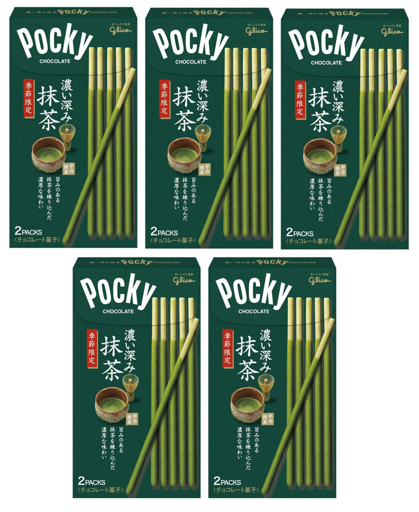 Палочки Покки Матча / Glico Pocky Deep Matcha, 5 шт по 62 гр #1