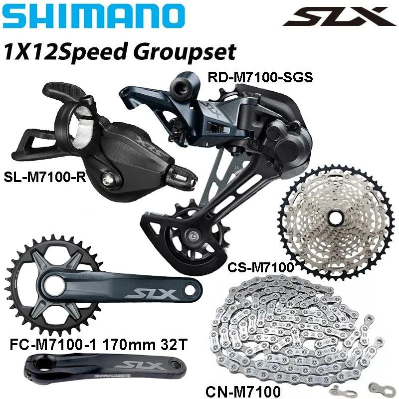 Shimano Slx M7100, группа скоростей 1x12, переключение SL-R/RD-SGS (Без окном), кассета CS-M7100 10-51T, #1