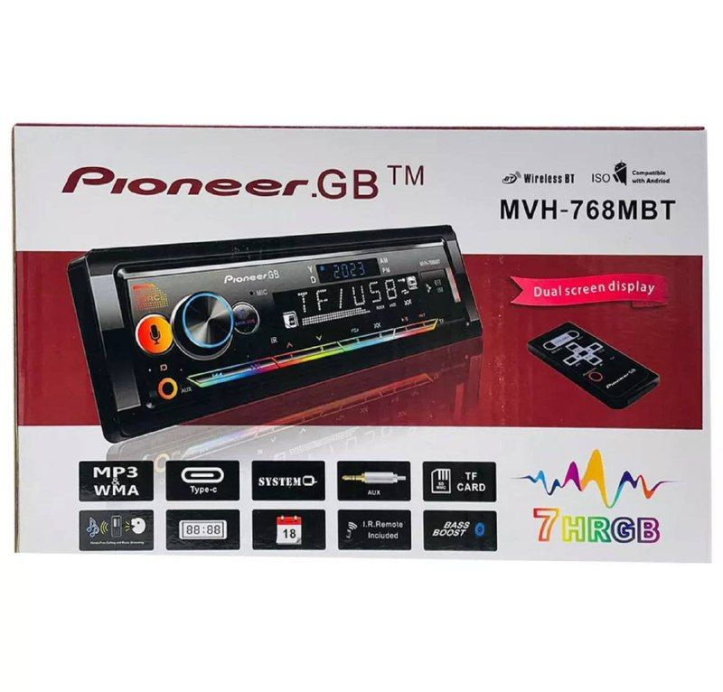 Автомагнитола в авто Pioneer 1 DIN / Автомобильная магнитола с Bluetooth в машину / Магнитофон Пионер #1