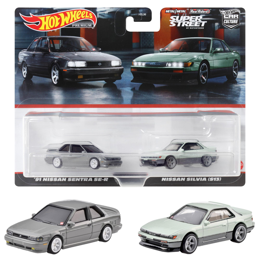 Mattel Hot Wheels Premium 2 Pack HBL96 91 Nissan Sentra SE R Nissan Silvia S13 OZON 1592667220