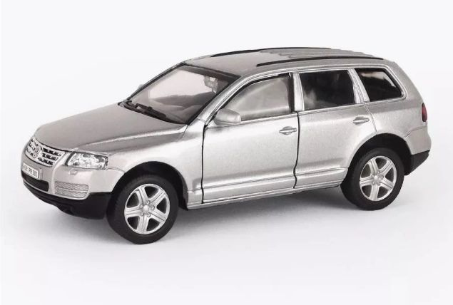 Модель машины металлическая 1:31 Volkswagen Touareg, пруж. мех., серебр  #1