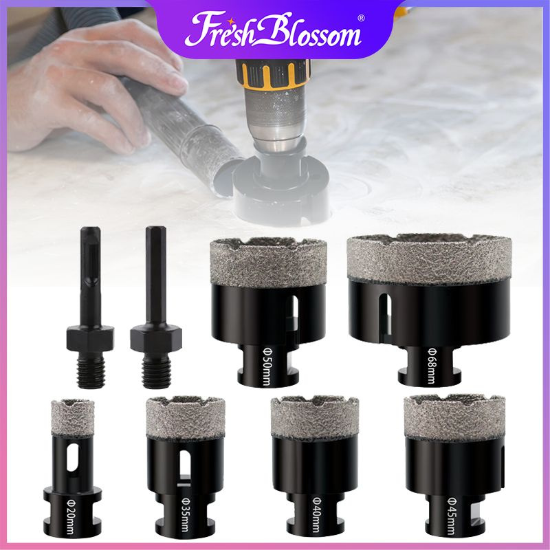 Набор алмазных коронок 20-68 мм по керамограниту для УШМ, вакуумная ...