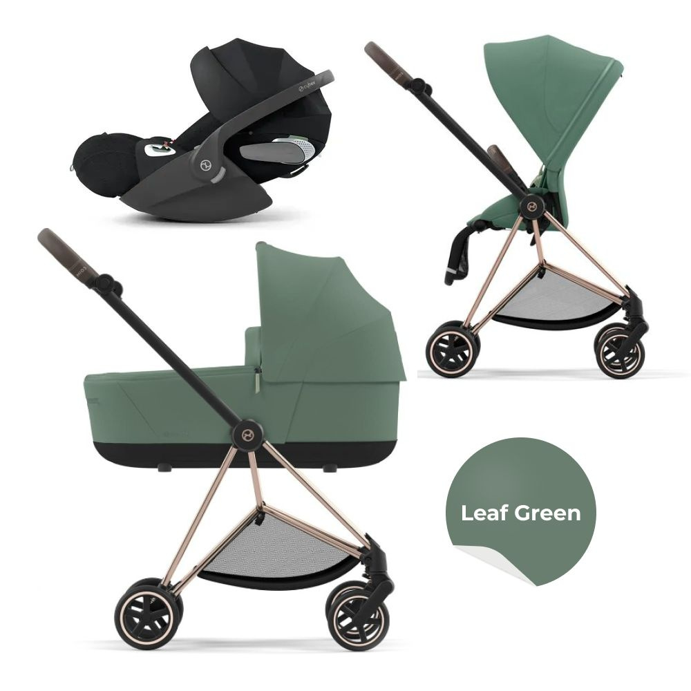 Cybex Mios III Коляска 3 в 1, шасси Rose Gold, текстиль Leaf Green #1