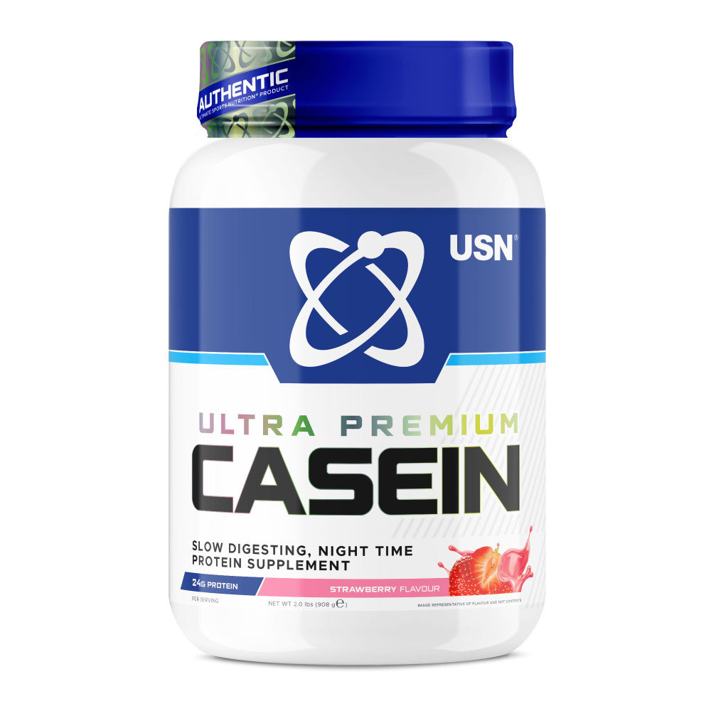 USN Казеиновый протеин, Casein Ultra-Premium 908 грамм (Клубника ...