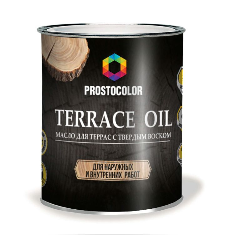 Масло для террас с твёрдым воском PROSTOCOLOR Terrace Oil 0,75 л графит  #1