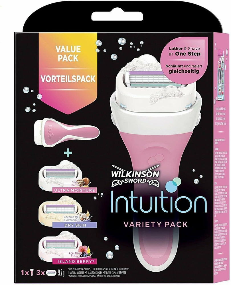 Wilkinson Sword Intuition Variety / Бритвенный женский станок с 3-я сменными кассетами  #1