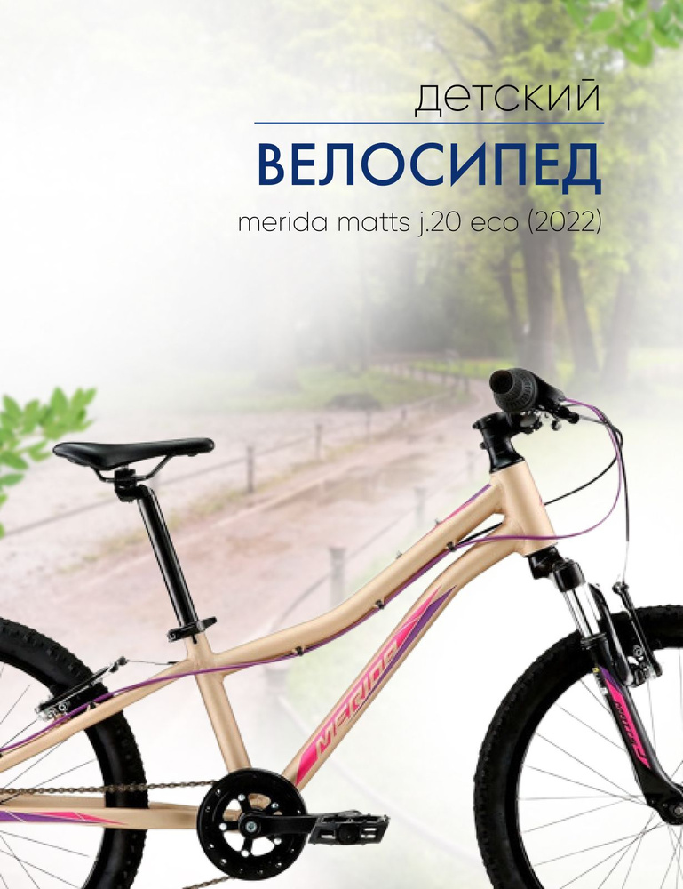 Детский велосипед Merida Matts J.20 Eco, год 2022, цвет Серебристый-Фиолетовый  #1