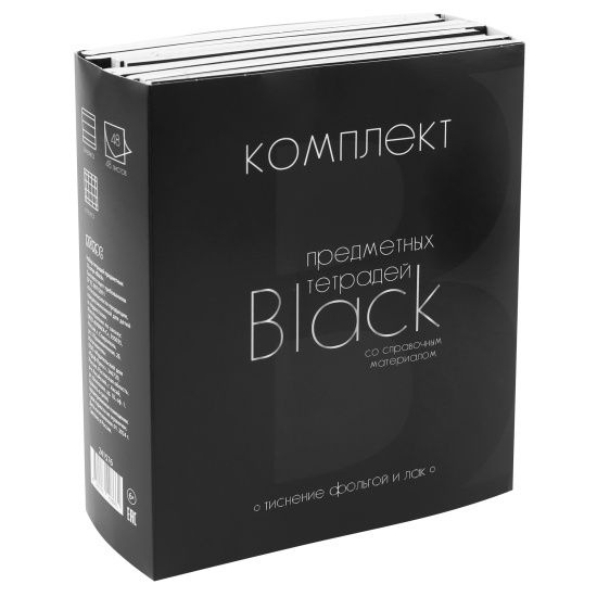 Комплект предметных тетрадей BLACK, 12 предметов, 48 листов #1