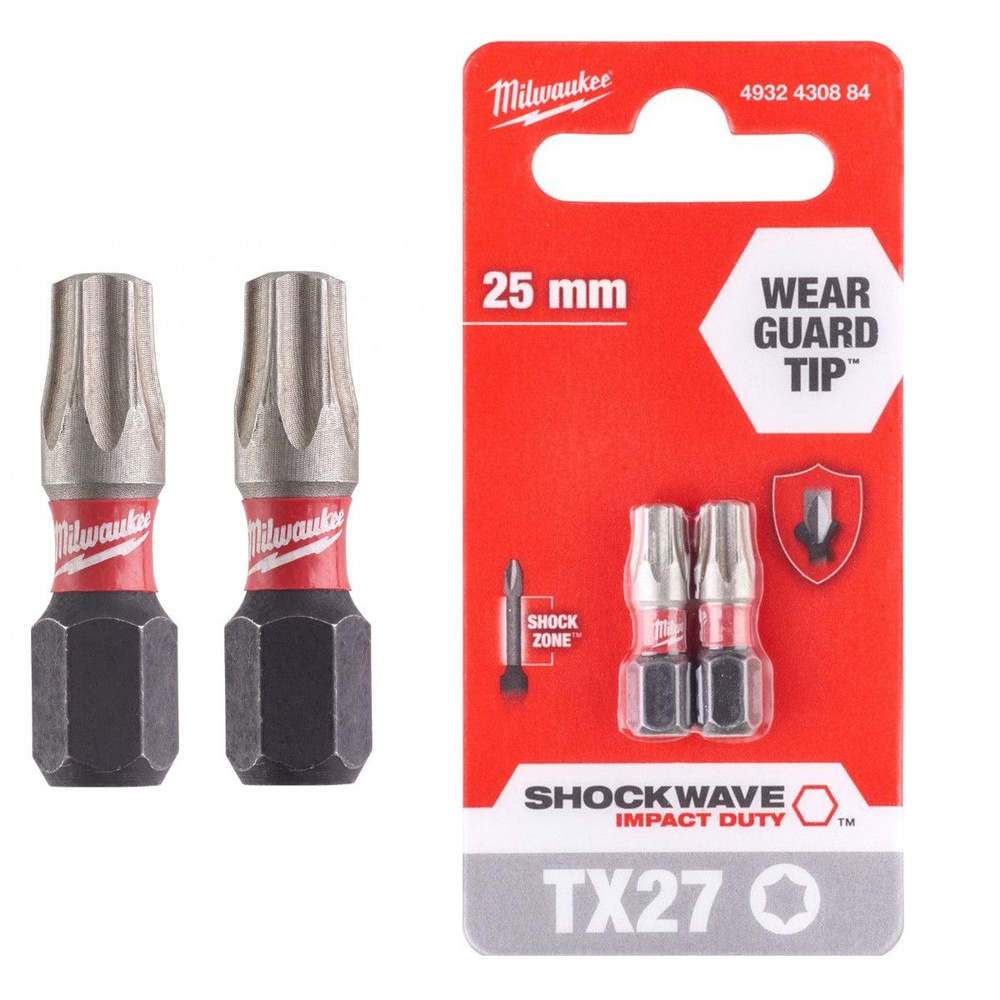 TX(T)27х25мм (2шт) Бита для шуруповёрта ударная Shockwave MILWAUKEE #1