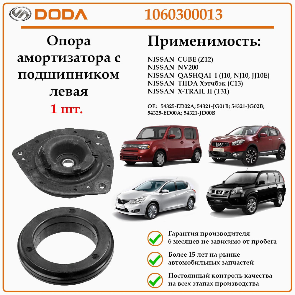 Опора амортизатора с подшипником левая DODA 1060300013 - купить по ...