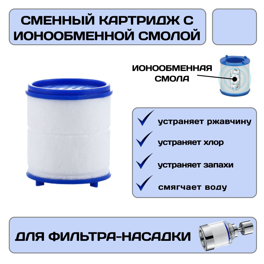 Картридж 10 шт., для фильтра-насадки, умягчает и очищает воду от ржавчины, вредных примесей и хлора  #1