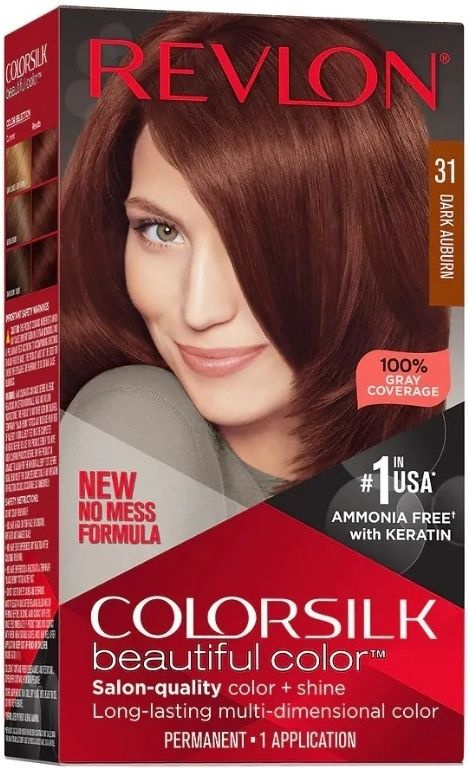 Краска для волос Revlon ColorSilk с кератином 31 Dark Auburn темно ...