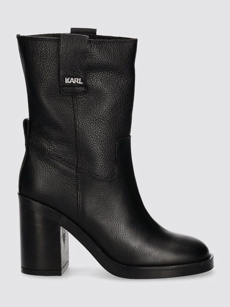 Ботильоны Женский Karl Lagerfeld черный, размер 38 На любой сезон Без ...