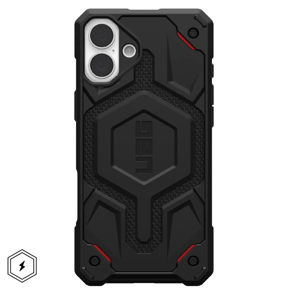 Чехол с поддержкой MAGSAFE Uag Monarch Pro для iPhone 16 6.1", цвет чёрный (Kevlar-Black)  #1