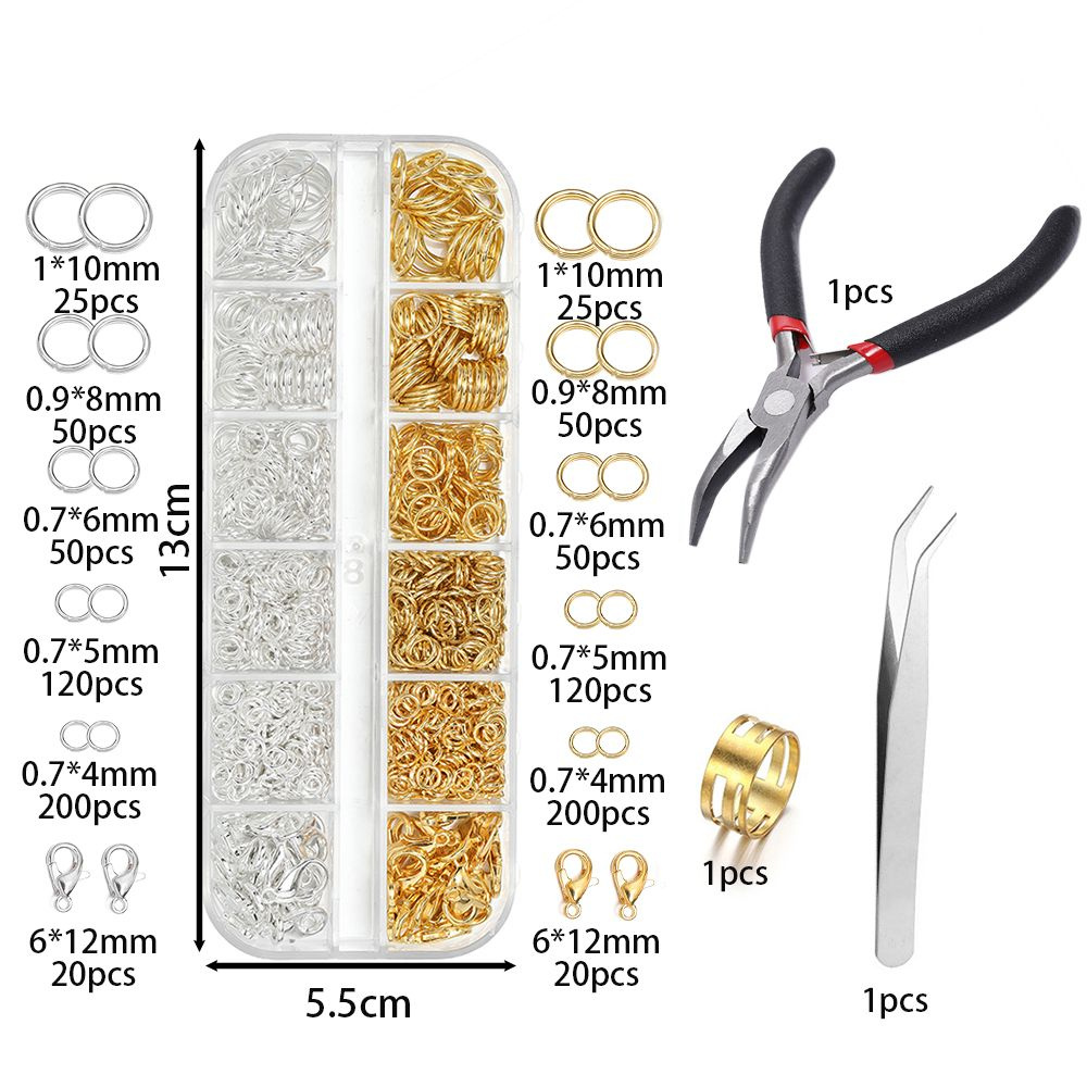 Набор фурнитуры для создания украшений , Набор соединительных колец , Застежка Карабин-Лобстер , Плоскогубцы #1