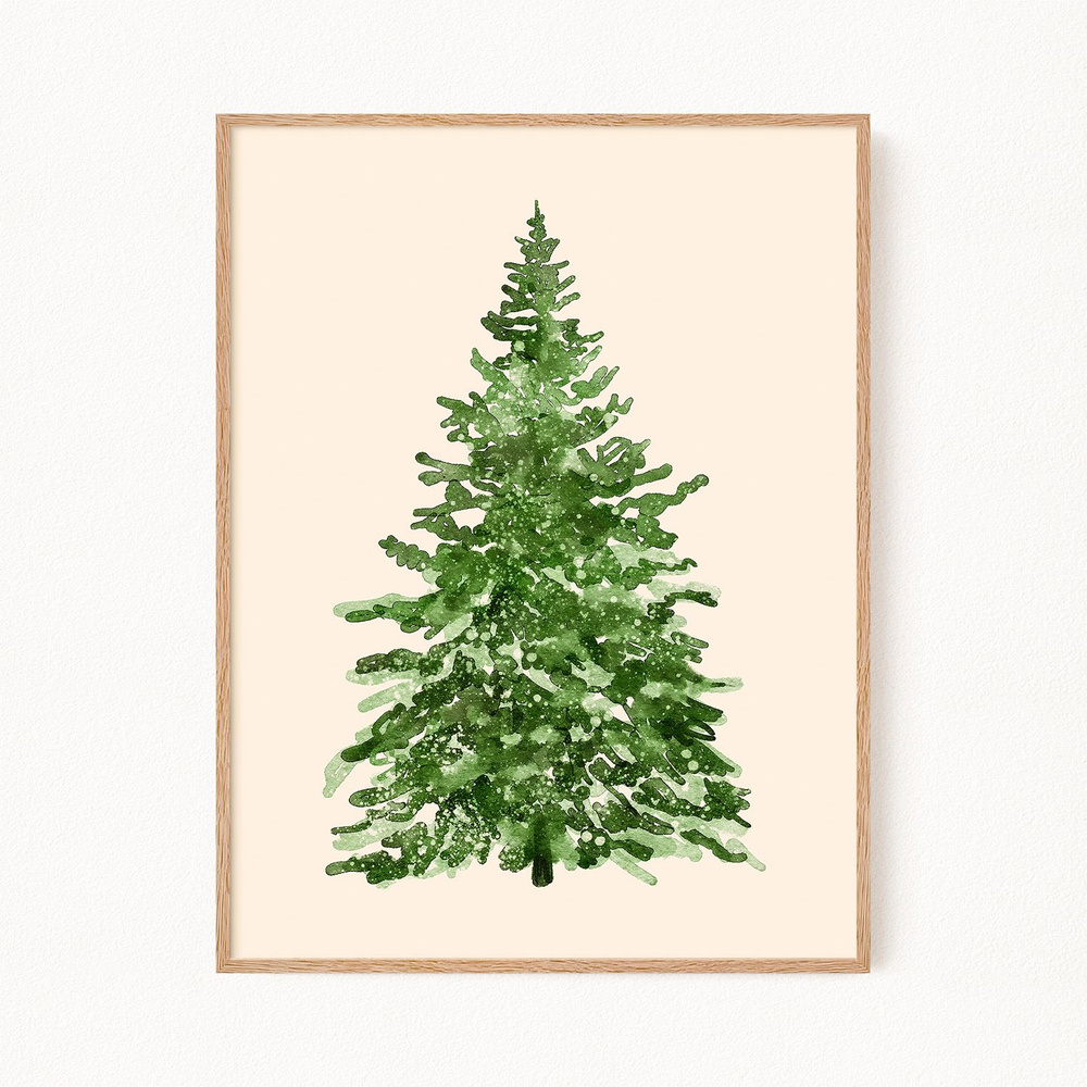 Новогодний постер "Aquarelle Spruce", 21х30 см #1