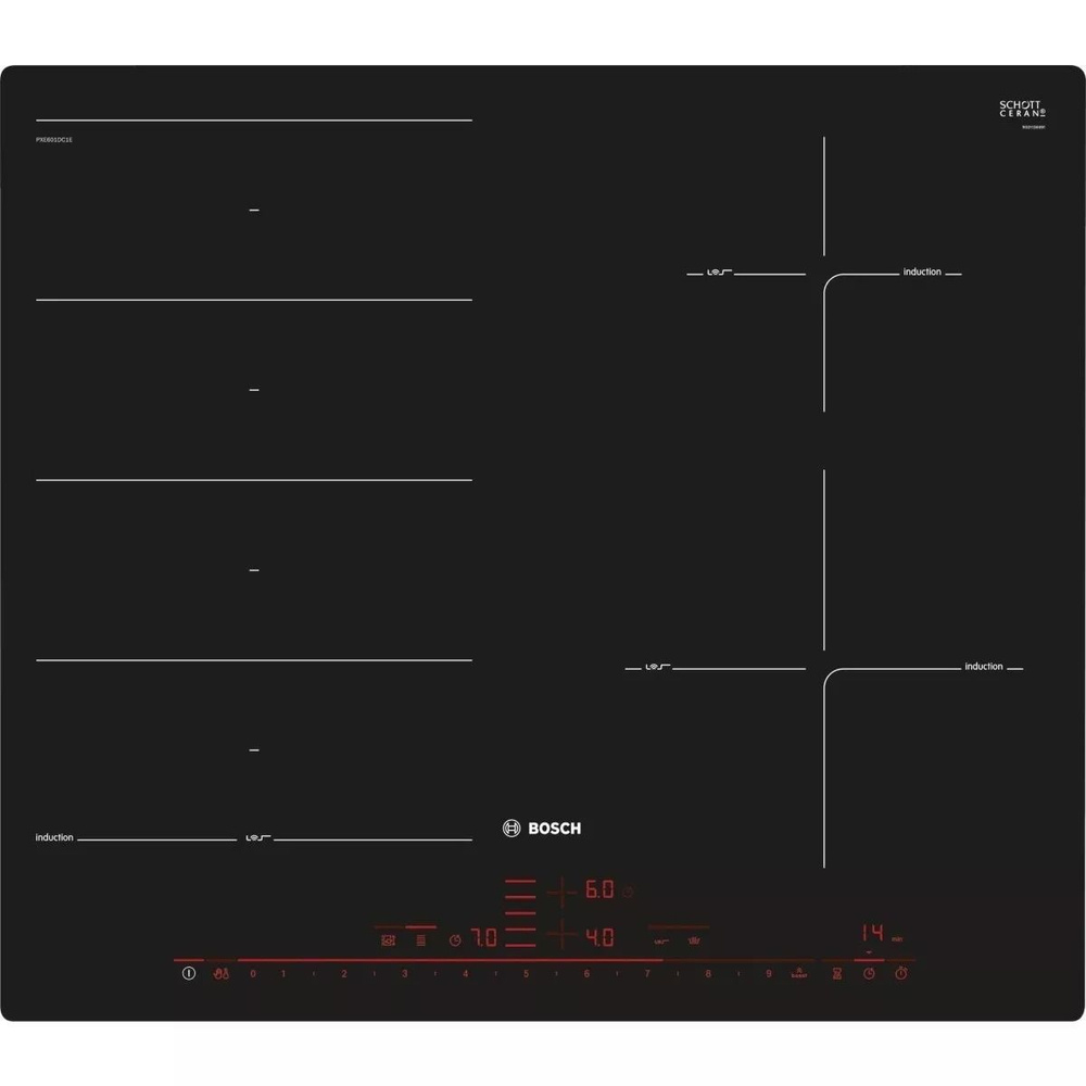 Bosch Индукционная варочная панель PXE 601DC1E, черный #1