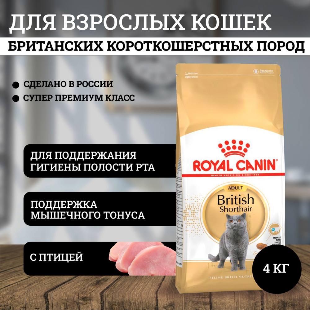 Роял Канин для взрослых кошек породы британская короткошерстная / Royal ...