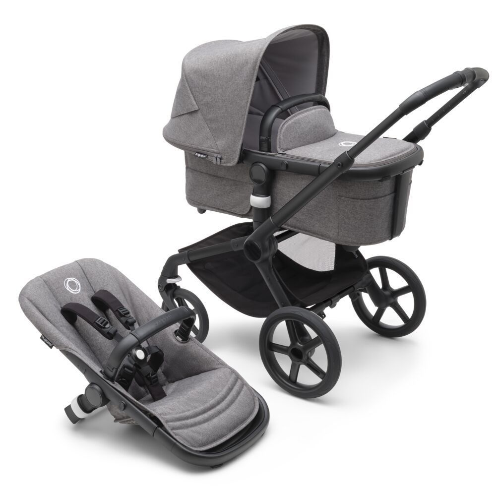 Коляска 2в1 Bugaboo Fox 5 Black/Grey Melange #1