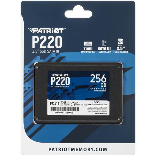 Patriot Memory 256 ГБ Внутренний SSD-диск 256 ГБ, 550 Мбайт/сек, 120 ТБ ([P220S256G25])  #1