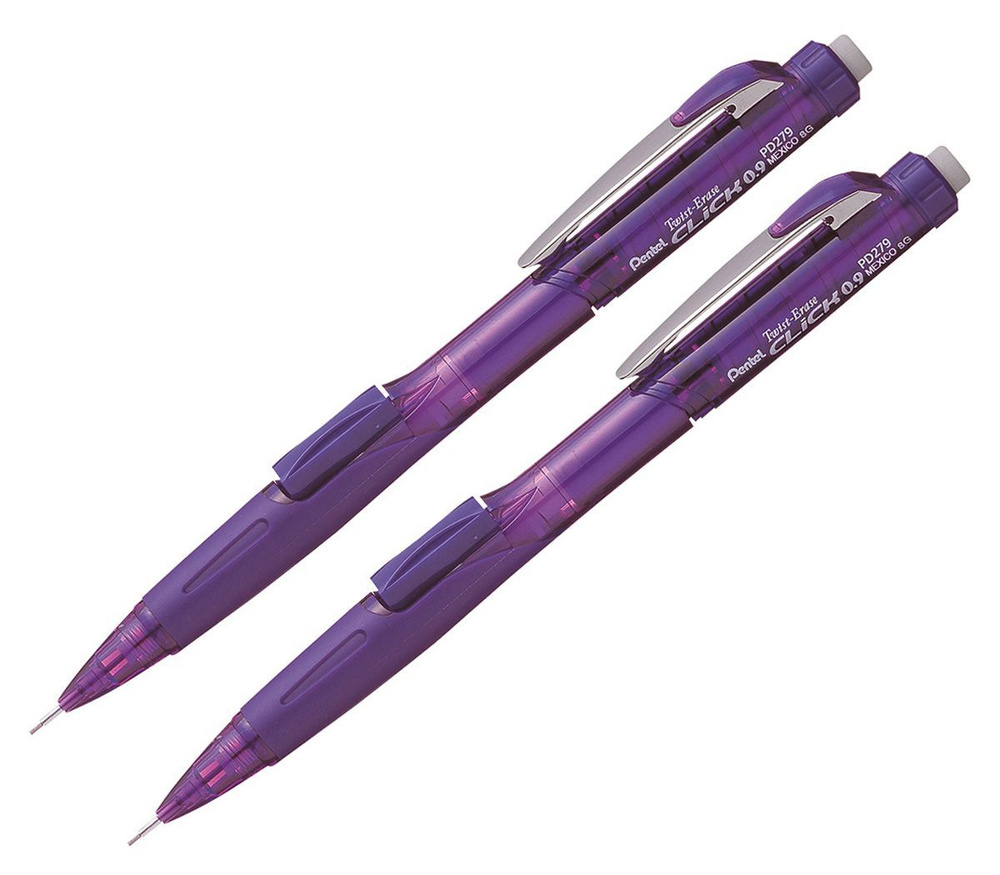 Механический карандаш PENTEL TWIST-ERASE CLICK PD279T-VX 0.9 мм фиолетовый полупрозрачный корпус комплект #1