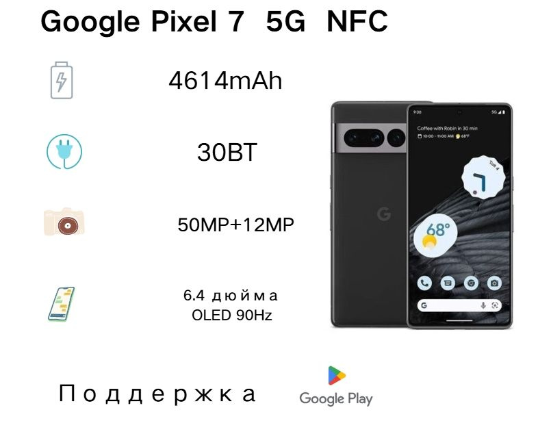 Google Смартфон Google Смартфон Pixel 7 Доступна в России, глобальная версия, с NFC. Global 8/128 ГБ, #1