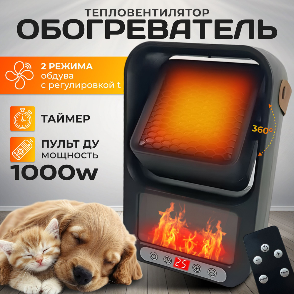 Обогреватель для дома тепловентилятор напольный 1000W #1