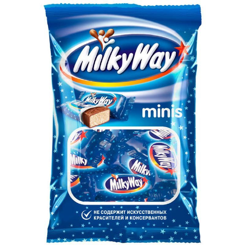 Батончики Milky Way Minis шоколадные с суфле, 176г #1