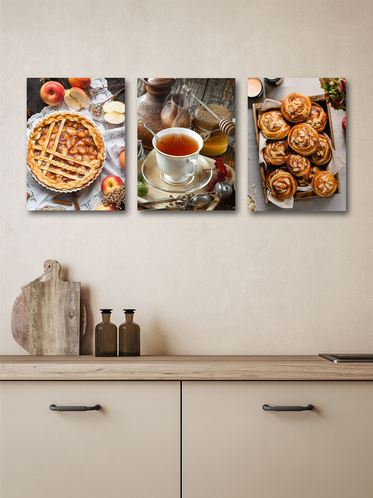 Модульные картины для интерьера AngeArt, набор 3 шт, 30*40 см #1