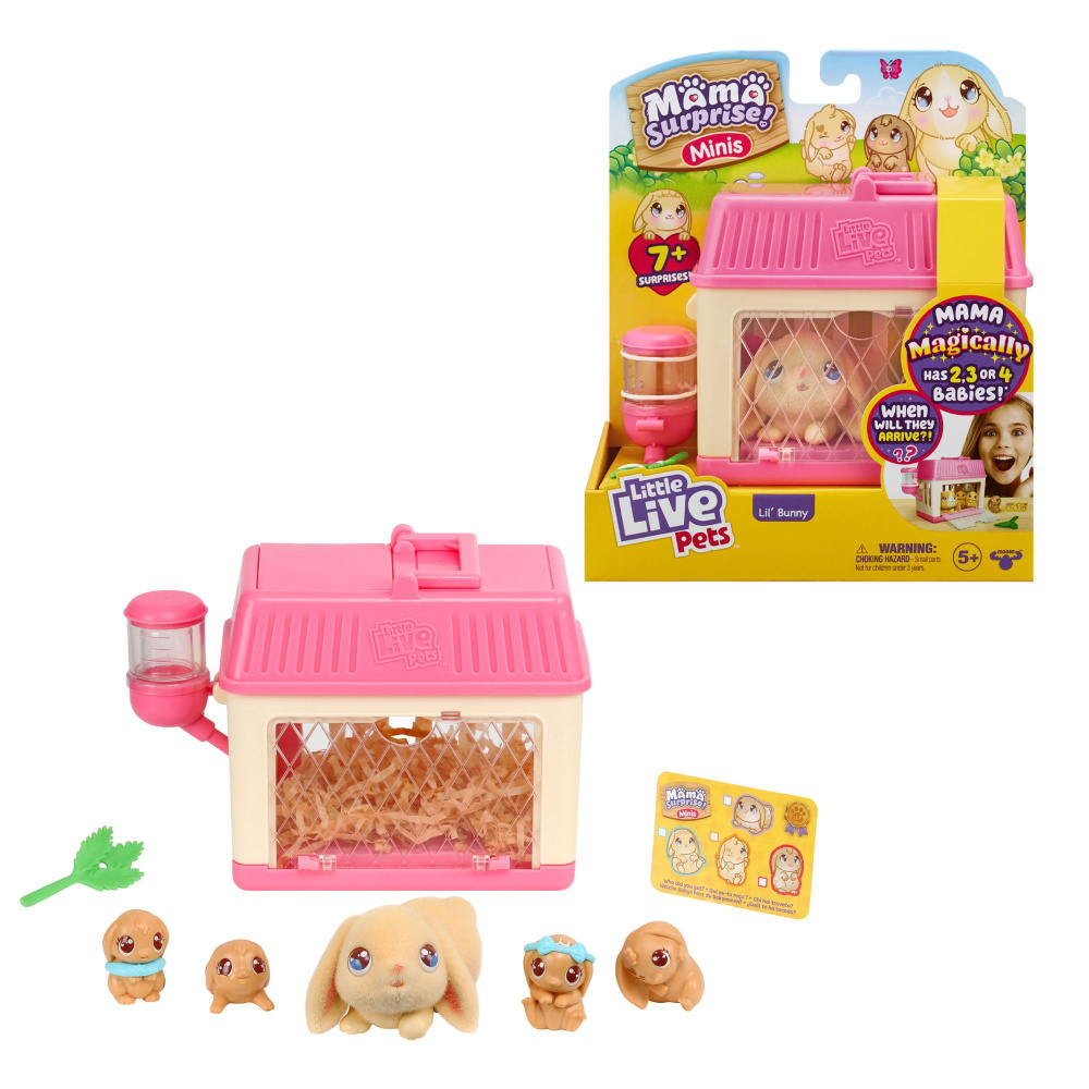 игрушки Little Live Pets - Mama Surprise Minis. Feed and Nurture a Lil' Bunny Inside Their Hutch, Ages #1