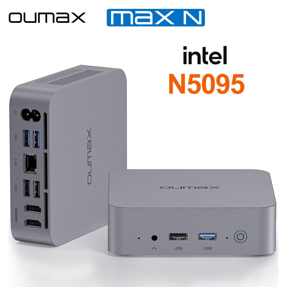 OUMAX Мини-ПК MAX N (Intel Celeron N5095, RAM 8 ГБ, SSD 128 ГБ, Intel UHD Graphics 600, Windows)  #1