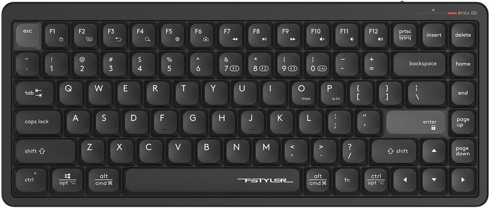 Клавиатура беспроводная A4Tech Fstyler FBX53C, русские и английские буквы, slim, черный #1